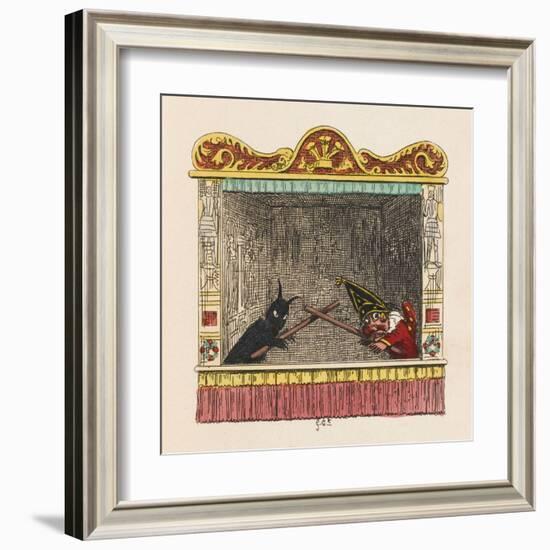 Punch Fights Old Nick-George Cruikshank-Framed Art Print