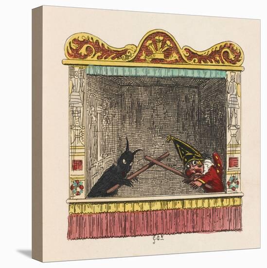 Punch Fights Old Nick-George Cruikshank-Stretched Canvas