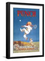 Punch: Gnome Playing Tennis-null-Framed Art Print