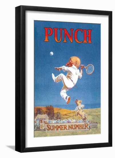 Punch: Gnome Playing Tennis-null-Framed Art Print