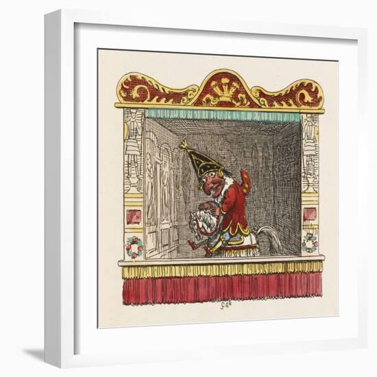 Punch on His Steed-George Cruikshank-Framed Art Print