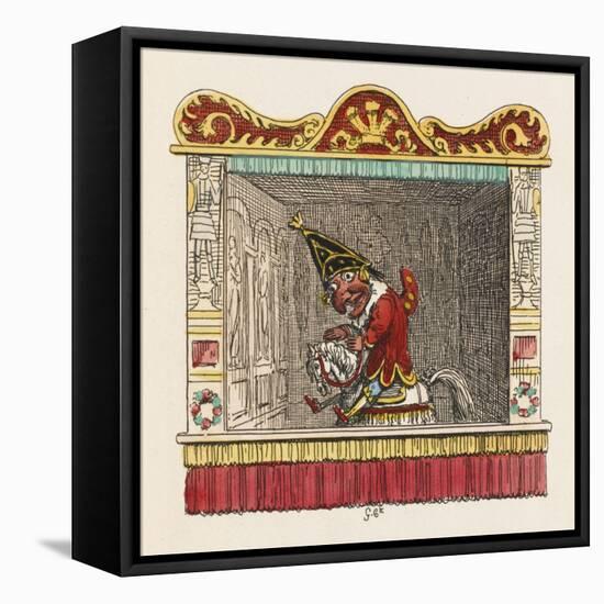 Punch on His Steed-George Cruikshank-Framed Stretched Canvas