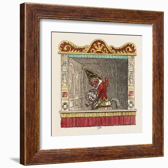 Punch on His Steed-George Cruikshank-Framed Art Print