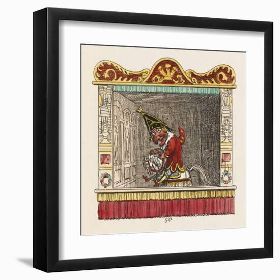 Punch on His Steed-George Cruikshank-Framed Art Print