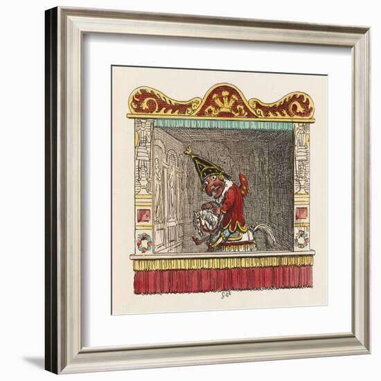 Punch on His Steed-George Cruikshank-Framed Art Print