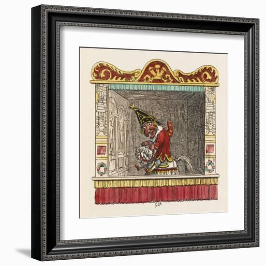 Punch on His Steed-George Cruikshank-Framed Art Print