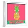 Punchy Pineapple Welcome-Julie DeRice-Framed Art Print