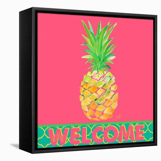 Punchy Pineapple Welcome-Julie DeRice-Framed Stretched Canvas