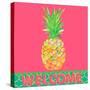 Punchy Pineapple Welcome-Julie DeRice-Stretched Canvas