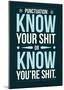 Punctuation: Know Your Shit-Stephen Wildish-Mounted Giclee Print