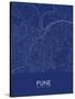 Pune, India Blue Map-null-Stretched Canvas