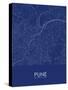 Pune, India Blue Map-null-Stretched Canvas