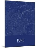 Pune, India Blue Map-null-Mounted Poster
