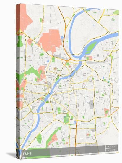 Pune, India Map-null-Stretched Canvas