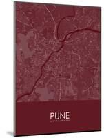 Pune, India Red Map-null-Mounted Poster