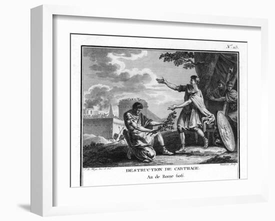 Punic Wars Scipio Blockades Carthage and Perfidiously Obtains Its Surrender-Augustyn Mirys-Framed Art Print