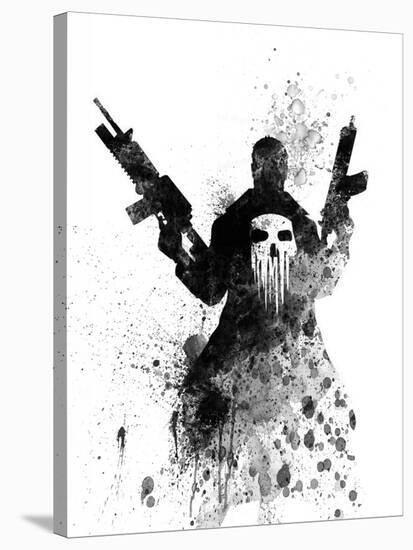 Punisher Watercolor-Jack Hunter-Stretched Canvas