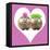 Punk Girl and Boy Hedgehog in Pink Heart Shaped Frame-null-Framed Stretched Canvas