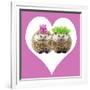 Punk Girl and Boy Hedgehog in Pink Heart Shaped Frame-null-Framed Photographic Print