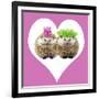 Punk Girl and Boy Hedgehog in Pink Heart Shaped Frame-null-Framed Photographic Print