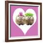 Punk Girl and Boy Hedgehog in Pink Heart Shaped Frame-null-Framed Photographic Print