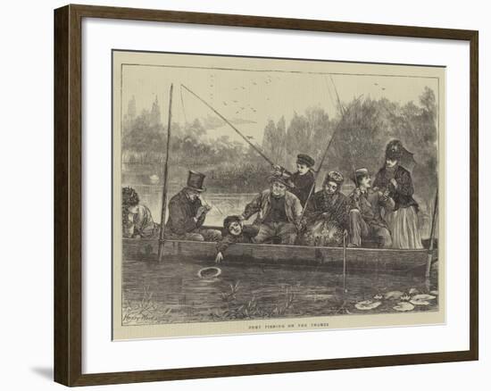 Punt Fishing on the Thames-Henry Woods-Framed Giclee Print