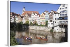 Punt on Neckar River, Old Town of Tuebingen, Stiftskirche Church, Baden Wurttemberg, Germany-Markus Lange-Framed Photographic Print