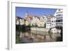 Punt on Neckar River, Old Town of Tuebingen, Stiftskirche Church, Baden Wurttemberg, Germany-Markus Lange-Framed Photographic Print