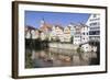 Punt on Neckar River, Old Town of Tuebingen, Stiftskirche Church, Baden Wurttemberg, Germany-Markus Lange-Framed Photographic Print