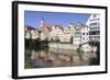Punt on Neckar River, Old Town of Tuebingen, Stiftskirche Church, Baden Wurttemberg, Germany-Markus Lange-Framed Photographic Print