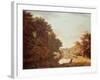 Punt on the River Clodiagh at Charleville Forest, Offaly with Farm and Dairy beyond-William Ashford-Framed Giclee Print