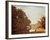 Punt on the River Clodiagh at Charleville Forest, Offaly with Farm and Dairy beyond-William Ashford-Framed Giclee Print