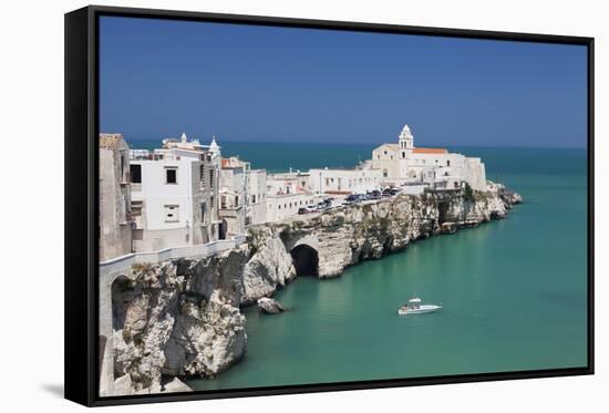 Punta San Francesco and Old Town, Vieste, Gargano, Foggia Province, Puglia, Italy, Europe-Markus Lange-Framed Stretched Canvas