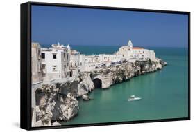 Punta San Francesco and Old Town, Vieste, Gargano, Foggia Province, Puglia, Italy, Europe-Markus Lange-Framed Stretched Canvas