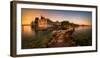 Punta San Vigilio harbor at Garda Lake mountains in background, Garda, Italy-null-Framed Photographic Print