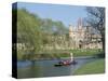 Punting on the Backs, with St. John's College, Cambridge, Cambridgeshire, England-G Richardson-Stretched Canvas