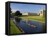 Punting on The River Cam, Kings College, Cambridge, England-Peter Adams-Framed Stretched Canvas