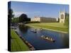 Punting on The River Cam, Kings College, Cambridge, England-Peter Adams-Stretched Canvas