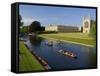 Punting on The River Cam, Kings College, Cambridge, England-Peter Adams-Framed Stretched Canvas