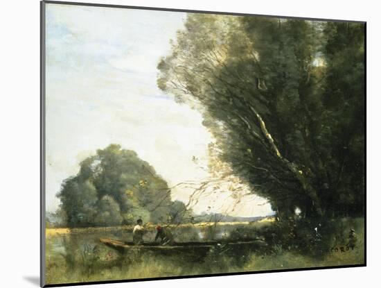 Punting-Jean-Baptiste-Camille Corot-Mounted Giclee Print