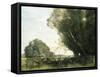 Punting-Jean-Baptiste-Camille Corot-Framed Stretched Canvas