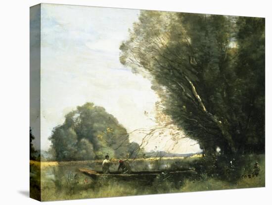 Punting-Jean-Baptiste-Camille Corot-Stretched Canvas