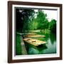 Punts Moored by River Bank, Cambridge, Cambridgeshire, Uk-Craig Roberts-Framed Photographic Print