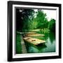 Punts Moored by River Bank, Cambridge, Cambridgeshire, Uk-Craig Roberts-Framed Photographic Print