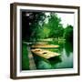 Punts Moored by River Bank, Cambridge, Cambridgeshire, Uk-Craig Roberts-Framed Photographic Print