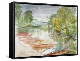 Punts on the Cherwell-Erin Townsend-Framed Stretched Canvas