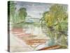 Punts on the Cherwell-Erin Townsend-Stretched Canvas