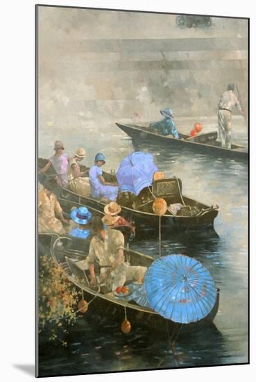 Punts on the Wey at Brooklands-Peter Miller-Mounted Giclee Print