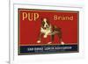 Pup Brand - San Dimas, California - Citrus Crate Label-Lantern Press-Framed Art Print