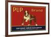 Pup Brand - San Dimas, California - Citrus Crate Label-Lantern Press-Framed Art Print